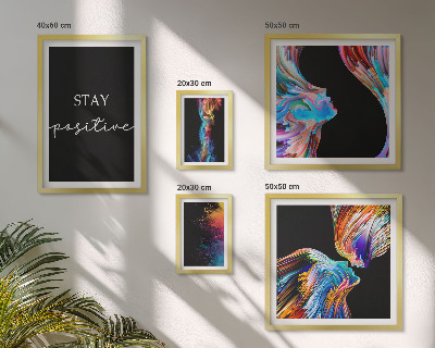 Conjunto de 5 quadros com moldura Abstrações coloridas e positivas