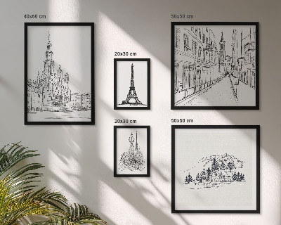 Parede galeria de quadros Ilustrações arquitetônicas elegantes