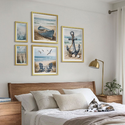 Parede galeria de quadros Inspirações de estilo praiano