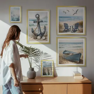 Galeria de quadros para parede com inspirações de estilo praiano
