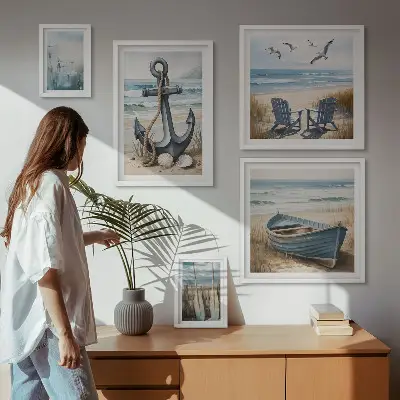Galeria de quadros para parede com inspirações de estilo praiano