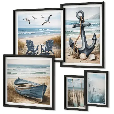 Galeria de quadros para parede com inspirações de estilo praiano