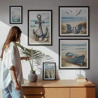 Galeria de quadros para parede com inspirações de estilo praiano