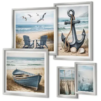 Galeria de quadros para parede com inspirações de estilo praiano