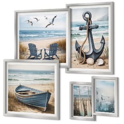 Parede galeria de quadros Inspirações de estilo praiano