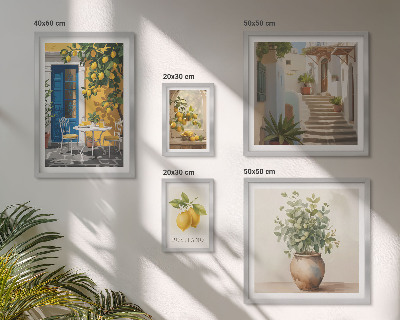 Conjunto de 5 quadros com moldura Inspirações de estilo cítrico
