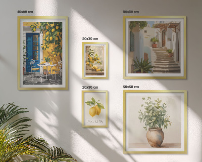 Conjunto de 5 quadros com moldura Inspirações de estilo cítrico