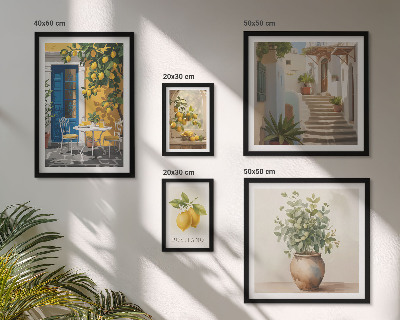 Conjunto de 5 quadros com moldura Inspirações de estilo cítrico