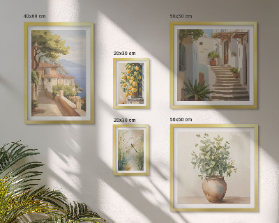 Conjunto de 5 quadros decorativos Vistas elegantes de cidades litorâneas