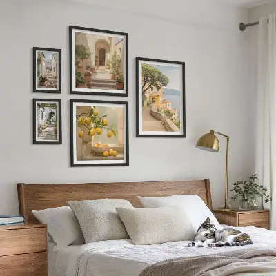 Galeria de quadros para parede tema ruas encantadoras de vilarejos de pescadores