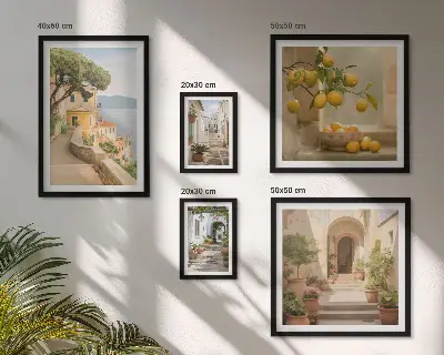 Galeria de quadros para parede tema ruas encantadoras de vilarejos de pescadores