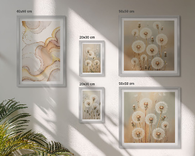 Conjunto de 5 quadros decorativos Motivos florais de natureza delicada