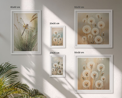 Galeria de parede Motivos florais de libélulas e dentes-de-leão