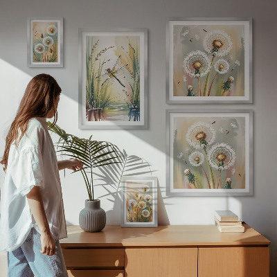 Parede galeria de quadros Libélulas florais em estilo natural