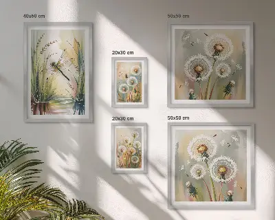 Galeria de quadros para parede com estampas de libélulas em estilo floral natural