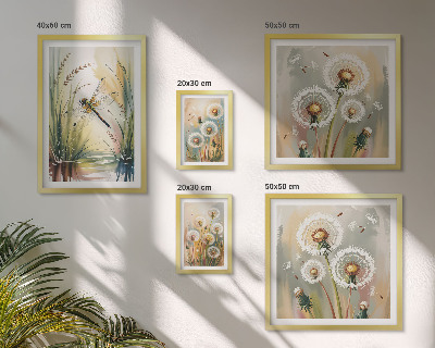 Parede galeria de quadros Libélulas florais em estilo natural