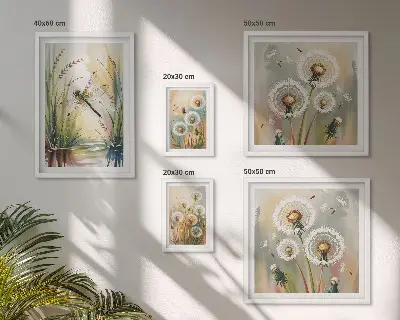 Galeria de quadros para parede com estampas de libélulas em estilo floral natural