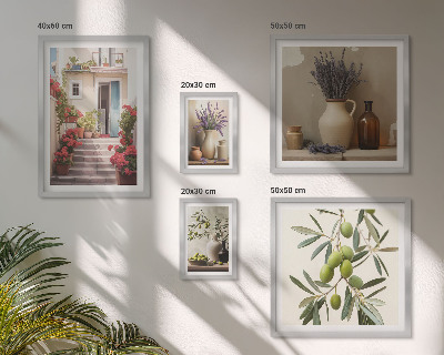 Parede galeria de quadros Flores e frutas em interiores elegantes