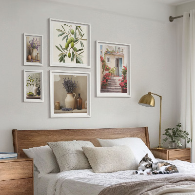 Parede galeria de quadros Flores e frutas em interiores elegantes