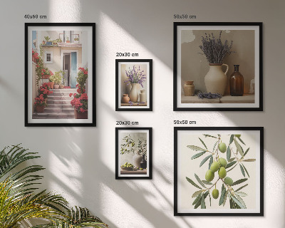 Parede galeria de quadros Flores e frutas em interiores elegantes