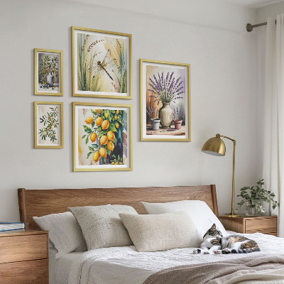 Galeria de parede Azeitonas florais de limão rústicas