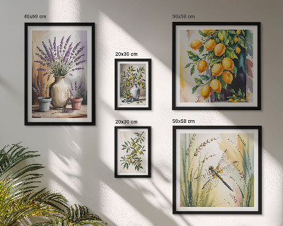 Galeria de parede Azeitonas florais de limão rústicas