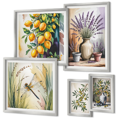 Galeria de parede Azeitonas florais de limão rústicas