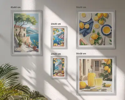 Galeria de quadros para parede limões com vista pitoresca
