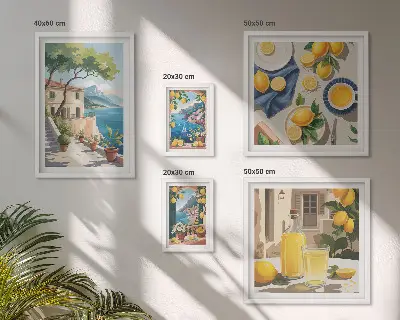 Galeria de quadros para parede limões com vista pitoresca