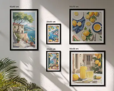 Galeria de quadros para parede limões com vista pitoresca