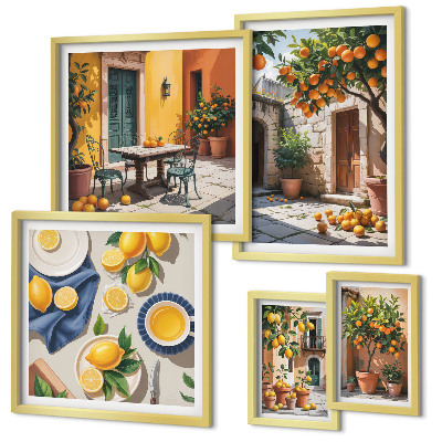 Galeria de parede Frutas cítricas em jardins