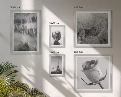 Galeria de quadros de parede cidade e natureza em preto e branco