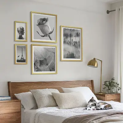 Galeria de quadros de parede cidade e natureza em preto e branco