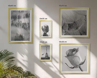 Galeria de quadros de parede cidade e natureza em preto e branco