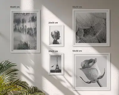 Galeria de quadros de parede cidade e natureza em preto e branco