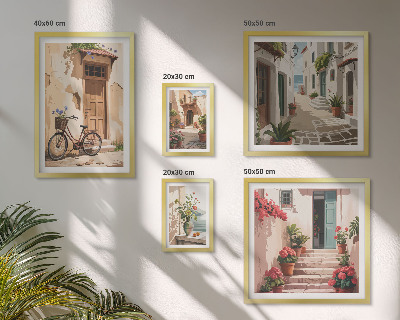 Galeria de parede Ruas charmosas com uma bicicleta