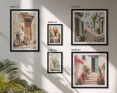 Galeria de parede Ruas charmosas com uma bicicleta