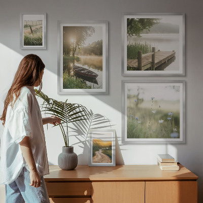 Galeria de parede Paisagens tranquilas de água verde