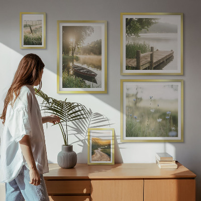 Galeria de parede Paisagens tranquilas de água verde