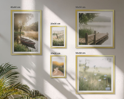 Galeria de parede Paisagens tranquilas de água verde
