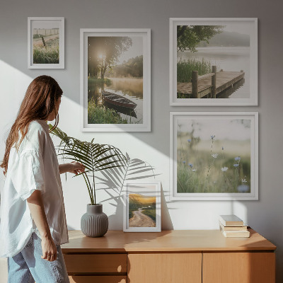 Galeria de parede Paisagens tranquilas de água verde