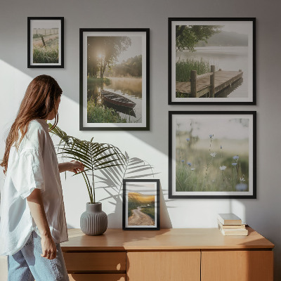 Galeria de parede Paisagens tranquilas de água verde