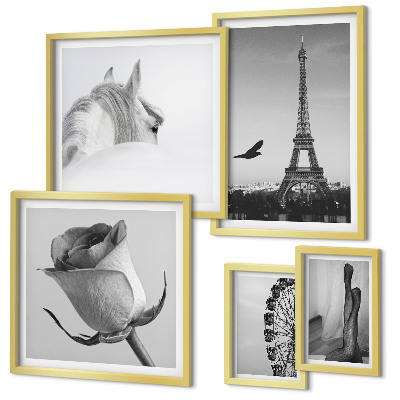 Galeria de parede Imagens elegantes em preto e branco
