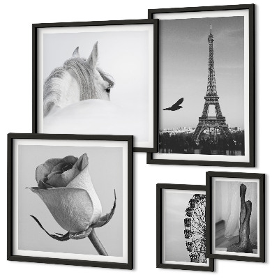 Galeria de parede Imagens elegantes em preto e branco