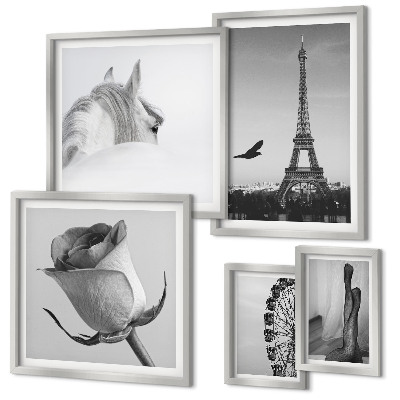 Galeria de parede Imagens elegantes em preto e branco