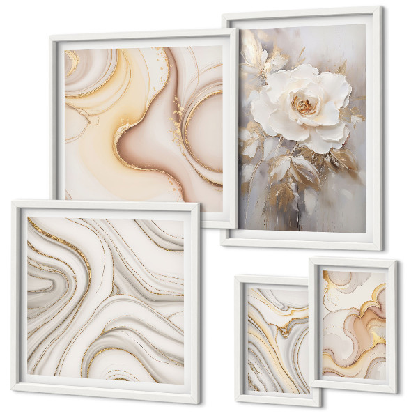 Parede galeria de quadros Motivos florais abstratos de elegância