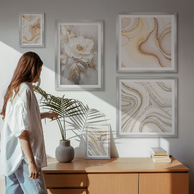 Parede galeria de quadros Motivos florais abstratos de elegância