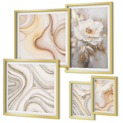 Parede galeria de quadros Motivos florais abstratos de elegância
