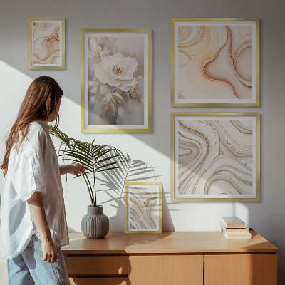 Parede galeria de quadros Motivos florais abstratos de elegância