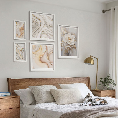 Parede galeria de quadros Motivos florais abstratos de elegância